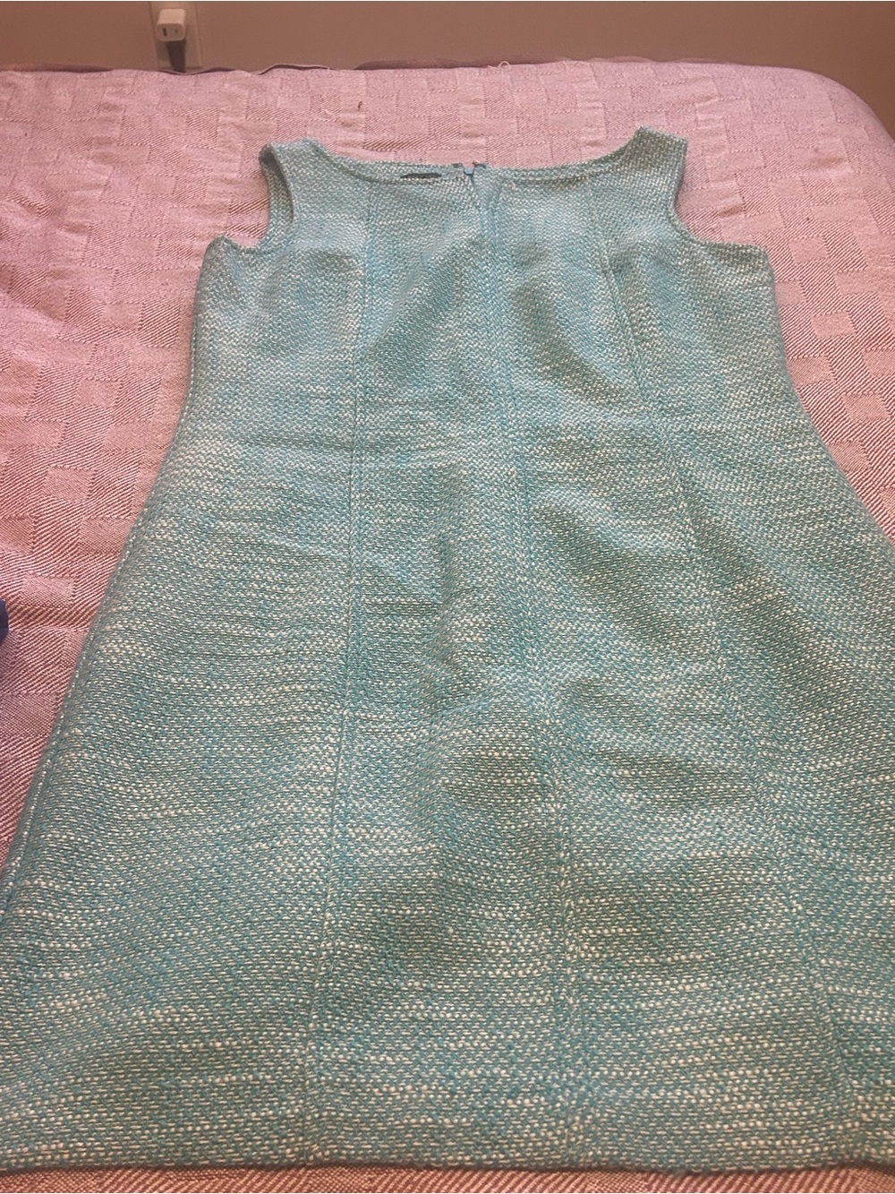 Talbots Aqua Textured Sleeveless Midi Dress